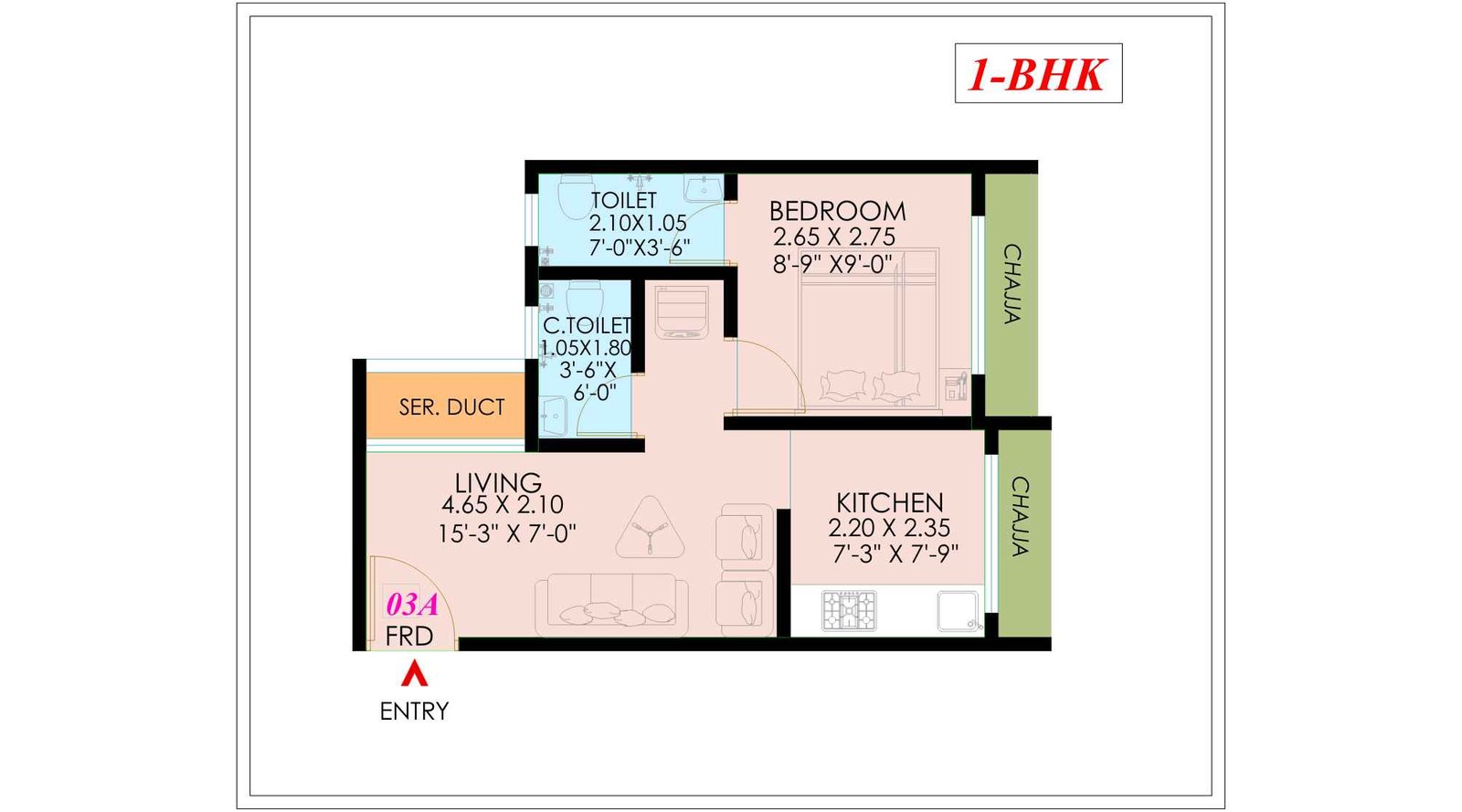 Nemmi-Panchganga-Floor-Plan-1BHK-425-SQ.FT