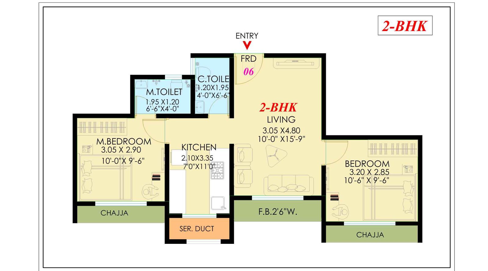 Nemmi-Panchganga-Floor-Plan-2BHK-500-SQ.FT