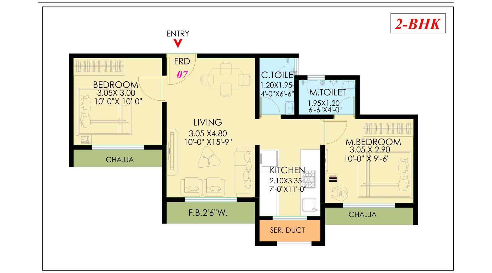 Nemmi-Panchganga-Floor-Plan-2BHK-550-SQ.FT